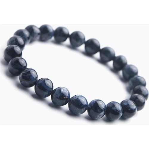 Precious Blue Natural Pietersite Bracelets For Men Women 9mm AAAA Stretch Round Crystal Bead Bracelet