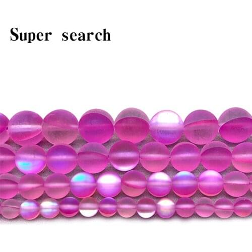 Light Rose Red Frost Moonstone Gem Matte cryst Round Beads 6 8 10 12MM Fit Diy DIY Chrams Necklace Bracelets For Jewelry Making