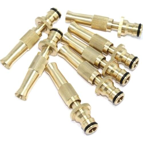 Brass Adjustable spray gun Hose Nozzle High pressure straight copper gun for car wash watering flower garden hose wand