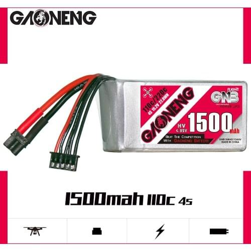 Gaoneng GNB 4S 1500mAh 15.2V HV 110C/220C Lipo Battery XT60/XT30 Plug For FPV Racing Drone RC Quadcopter Multirotor Parts