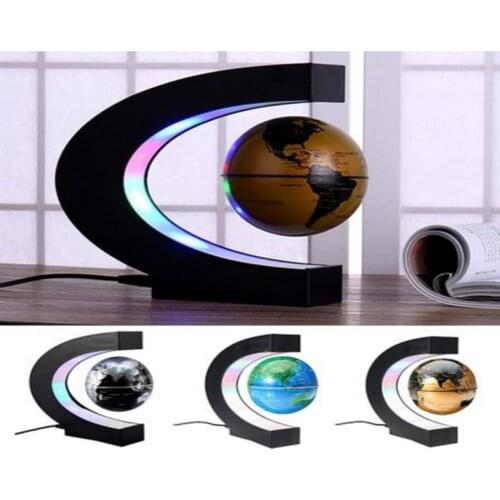 C Shape Magnetic Levitation Montessori Geography Globe Floating World Map Tellurion LED Light Terrestre Children Learning Toys