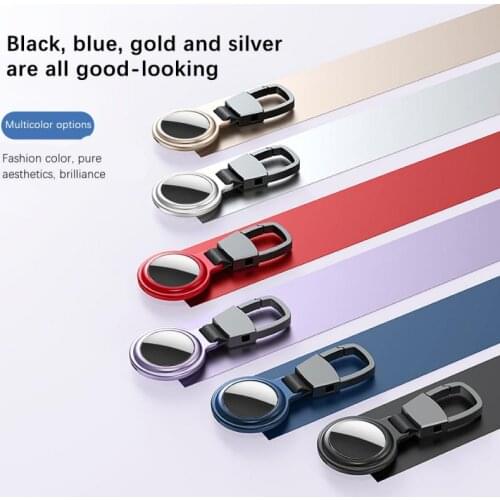 Metal Magnetic Case For Apple Airtags Cases Anti-lost Sleeve Protective Cover For Air Tags Location Tracker AirTag With Keychain