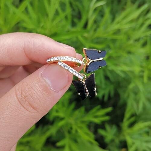 Cute Style Resin Butterfly Pendant Hoop Earrings INS Korean Candy Color Butterfly Huggie Earrings For Women Usually Jewelry