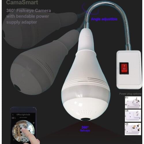 Mini 360°LED Light Wifi Camera 1080P Wireless Panorama Security Video Surveillance Bendable Holder Home Baby Monitor 128G 360