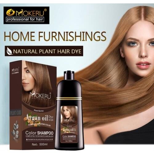 Mokeru 2pcs/Lot Professional Long Lasting Dark Brown Color Hair Dyes Natural Permanent Hair Coloring Dye Shampoo For Woman Man