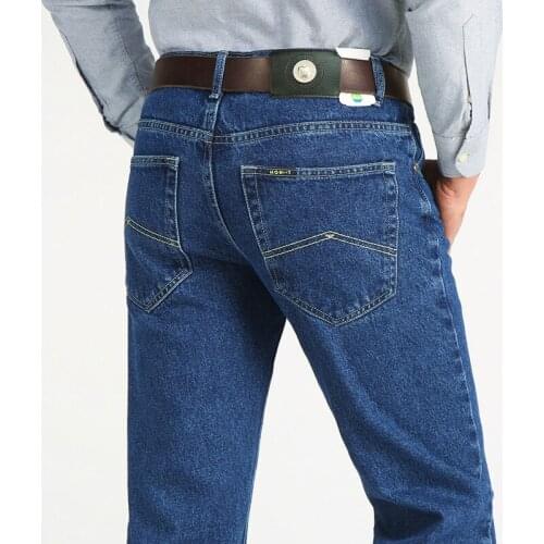 Mens jeans 2021 spring and autumn new business classic slim stretch brand straight trousers mens clothing plus size jeans 4240