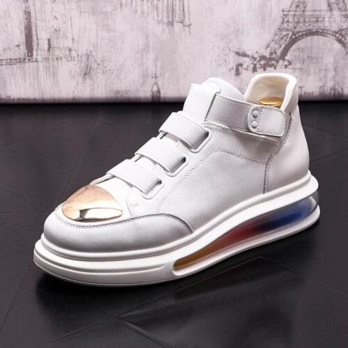 Fashion New Arrival Mens White Air Cushion Platform Flat Shoes Designer Hip-Hop Punk Loafers Sneakers Zapatos Hombre