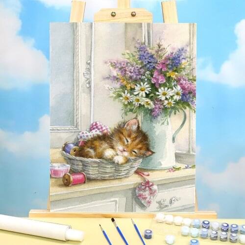 Animal Cat DIY Paint By Numbers Kit Oil Paints 50*70 Canvas Painting Handmade Crafts For Adults Art