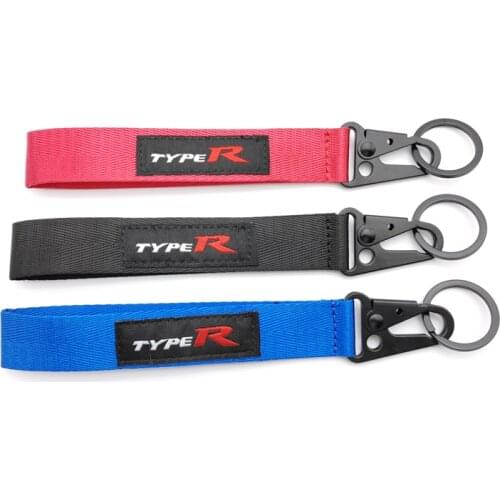 Nylon cloth keychain embroidery stitching for TYPE R emblem for Honda Jazz Stream civic fd2 GK5 City CR-V XR-V HR-V accessories