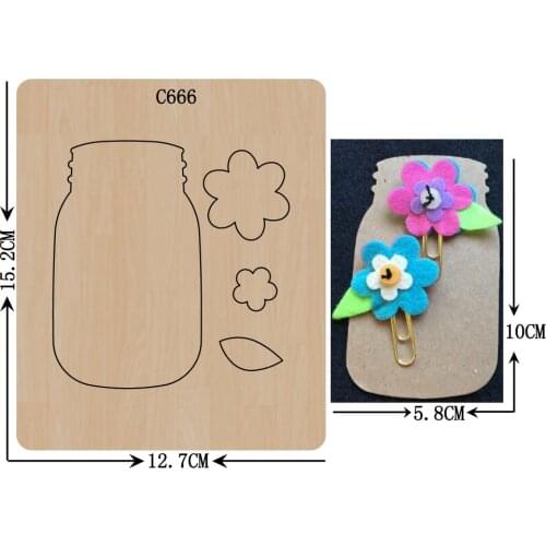 New Bottle, card, flower, DIY Wooden die Scrapbooking C-666 Cutting Dies Multiple sizes