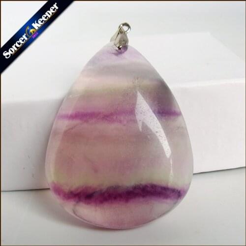 Wholesale Genuine Natural Rainbow Fluorite Crystal Stones Reiki Healing Women Necklaces Pendant Beads Jewelry Craft Making QS537