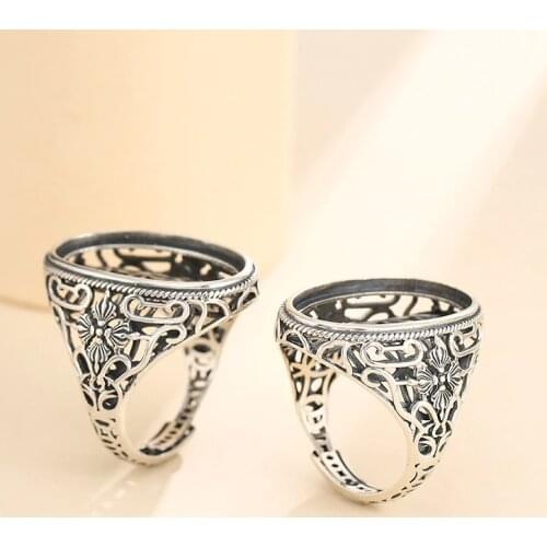 15*26mm 925 STERLING SILVER Semi Mount Bases Blanks base blank Pad men ring Setting jewelry findings (without stone) A5393