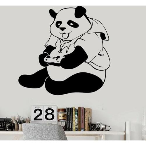 Panda Vinyl Wall Decal Teen Room Art Decor Video Game Wall Stickers Creative Home Decoration For Playing Room Dormitory Z124