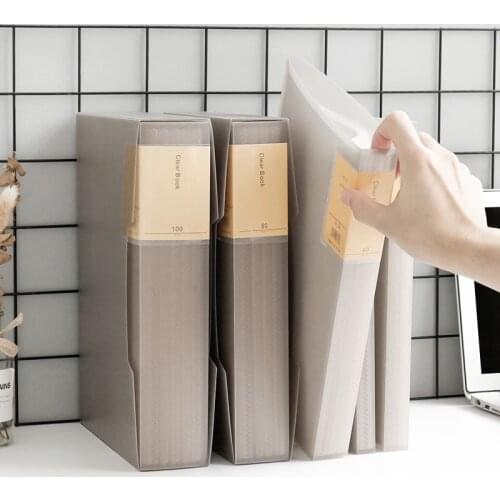 A4 Gray Information Book Examination Paper Folder Finishing Transparent Insert Multi-layered File Book Classification Collection