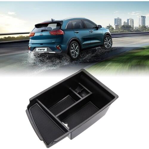 Plastic Auto Armrest Storage Glove Box Center Console Organizer Tray Tindy Container For Kia Niro 2018 - 2020 Car Styling