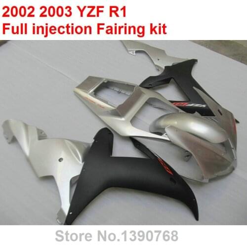 Fit for YAMAHA fairings R1 2002 2003 silver black bodywork parts fairing kit YZF R1 02 03 HZ15