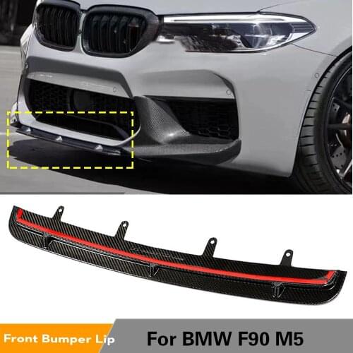 Front Bumper Lip Spoiler Splitters For BMW F90 M5 2018 2019 2020 Carbon Fiber Front Bumper Guard