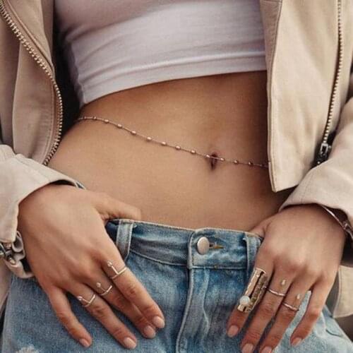 Sexy Gold Chain Beads Waist Belly Chain For Women Summer Minimalist Beach Body Chain Boho Jewelry Body Necklace Sieraden