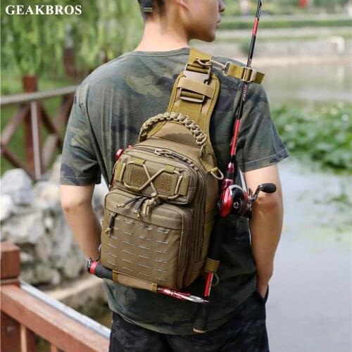 Tactical Waist Bag Fishing Tackle Bag Camping Backpack Waterproof Hiking Climbing Trekking Sports Travel Chest Pack Storage