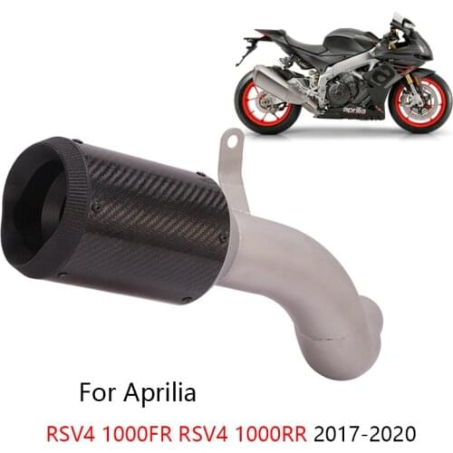 For Aprilia RSV4 1000 RR RF 2017-2020 Exhaust Pipe Motorcycle Carbon Fiber Muffler No Db Killer Slip On Original Catalyst