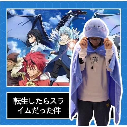 Japanese Anime That Time I Got Reincarnated As A Slime Cosplay Portable Wearable Flannel Wrap Cape Throw Blanket Single Cape