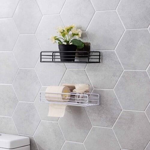Iron Bathroom Shelf Rack Shower Caddy Shampoo Holder Soap Cosmetic Storage Shelves Kitchen Bathroom Organizer Toilet Accessories