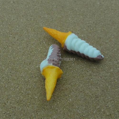 1pcs/lot resin solid chocolate ice cream cones 43mm Cabochons Hair Bow Center Card Frame Making Craft DIY B402-2