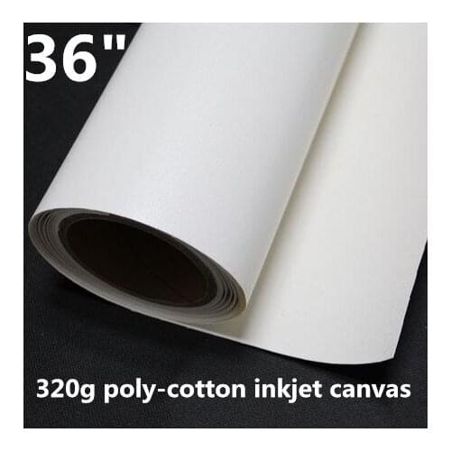 36in 320gsm Pigmented Digital Printing Poly Cotton Canvas Roll for Canon iPF8000S / IPF8400S, Matte