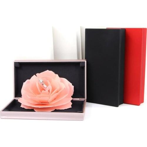 5pcs/lot Creative Rose Propose Ring Box Jewelry Box Marriage Wedding Ceremony Ring Box 4 Colors MIXORDER Gift Box