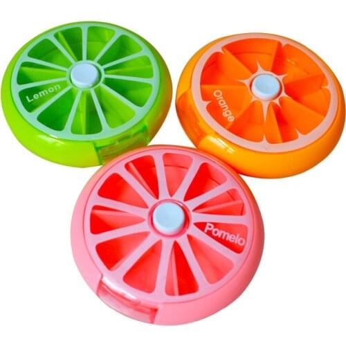 5Pcs Weekly Rotating Pill Box Medicine Dispenser Pill Case Splitter Practical 7 Days Compartments Plastic Rotate Container