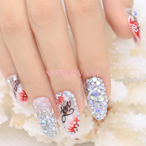 720pcs mixed sizes Glitter nail art Rhinestone high quality Non Hotfix flatback Gemstones nail art chameleon crystal nail charm