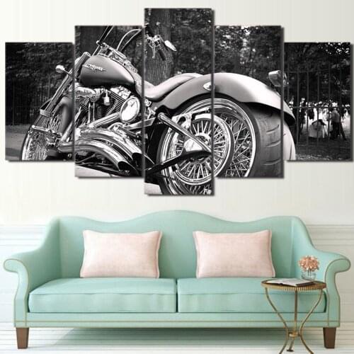 Full square round drill 5d diy diamond mosaic Motorcycle bike 5 pcs diamond painting rhinestones embroidery white black wall art