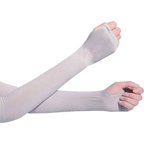 Auto Accessories Arm Sun Sleeves Long Sunblock Ice Silk Cooler Sleeves Arm Cover With Thumb Hole For Running Biking Driving New
