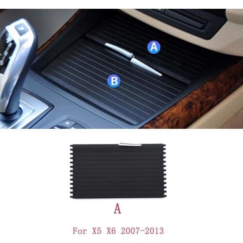 Car cup holder zipper for BMW X5 X6 E70 E71 2007-2013 Storage Compartment Center Console Cover Slide Partition Tray Parts