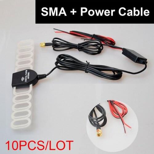 10PCS Car Automobile TV Radio FM Antenna Signal Amplifier Booster Digital TV DVBT ATSC ISDB Analog for Car Stereos - SMA Plug