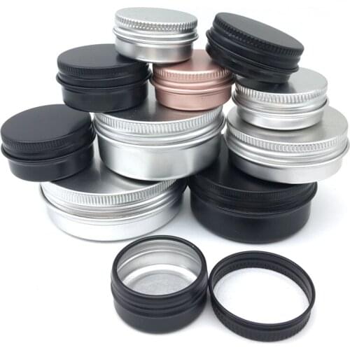 10PCS Cream Jar Tin Cosmetic Lip Balm Containers Nail Derocation Crafts Pot Refillable Bottle Screw Thread Empty Aluminum