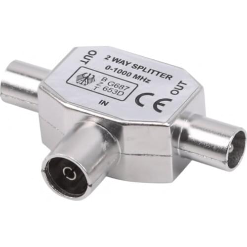 Household Signal Transmission Converter 2 Way T Splitter Coaxial High Quality Practical TV Antenna Adapter