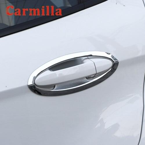 Carmilla ABS Chrome Car Styling Door Handle Protection Cover Door Bowl Trim Stickers for Ford New Fiesta MK7 2009 - 2014