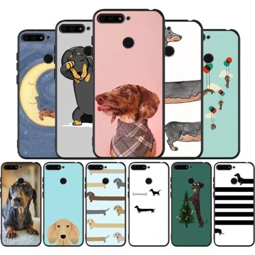 Dachshund Dog black Silicone Phone Case For honor 30 20 Pro 8 8X 9 10 20 Lite Mate 10 20 30 Lite Pro cover