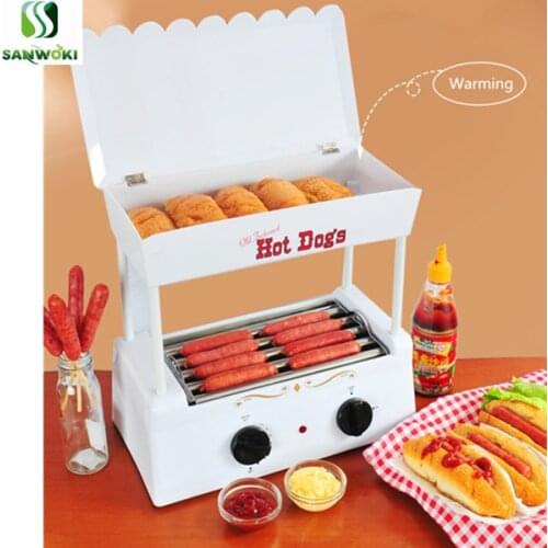 Electric 5 rollers grill hot dog roller hot dog machine sausage roasting machine hot dog machine teppanyaki machine