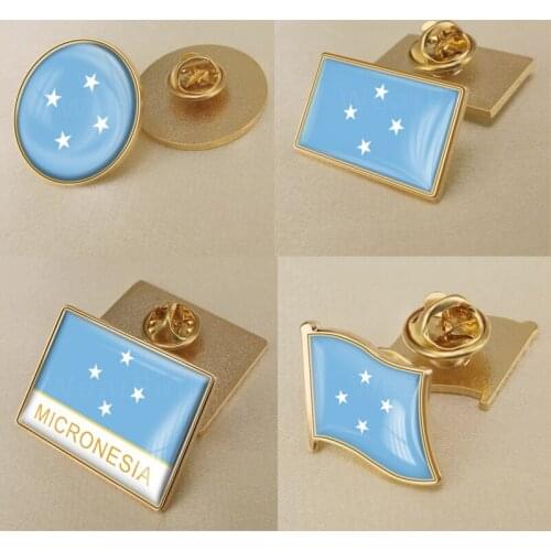 Coat of Arms of Micronesia Micronesians Map Flag National Emblem Brooch Badges Lapel Pins