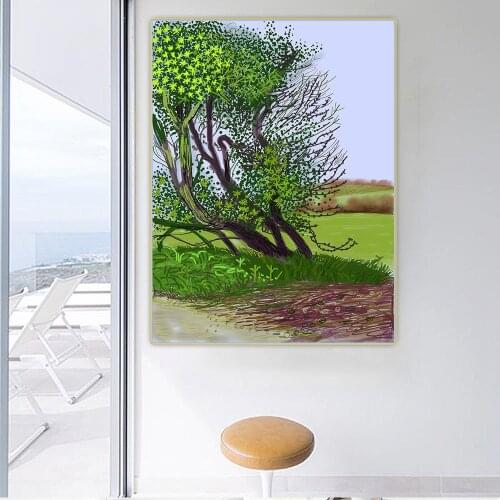 Holover David Hockney"The Arrival Of Spring In Woldgate, East Yorkshire"Canvas Oil Painting Western Art Decor Poster Aesthetic