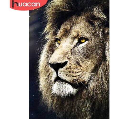 HUACAN 5d Diamond Painting Lion Rhinestones Pictures DIY Diamond Embroidery Cross Stitch Animal Mosaic Handicraft Home Decor