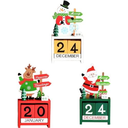 Christmas Decoration Wooden Calendar Santa Gnome Elderly Home Decoration Ornaments Countdown Merry Christmas Decoration For Home