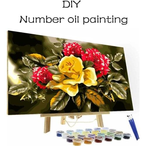Home Decoration Painting By Numbers Adult DIY Hand Painted Flower Oil Painting Poster Child Art Painting Set Crafts Production