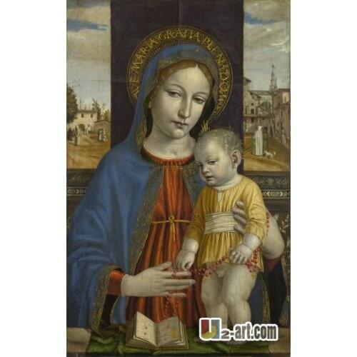 Canvas Prints (The Virgin and Child ) by Ambrogio Bergognone dorm oil painting printed on canvas Religion-021