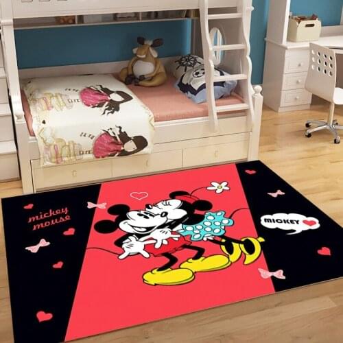 Disney Cartoon Living Room Carpet Large Area Bedside Rug Coffee Table Decor Kids Mickey Mouse Mat Non-slip Baby Playmat Gift