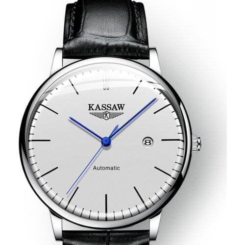 Mens Mechanical Watch Miyota 8215 Automatic Wristwatch Fashion 40mm Ultra-thin Stainless Steel Sapphire Clock Reloj Hombre 2021