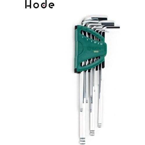 9pcs Extra Long Hex Key Set Repair Hand Tools SVCM+ Ball Point L-Shape Hex Key Allen Key Socket Wrench Set Tool 09103