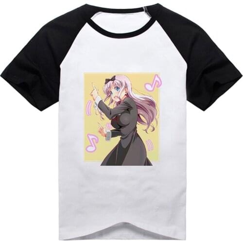 New hot Kaguya-sama: Love Is War anime tshirt Fujiwara Chika Unisex Casual Short Sleeve Tshirt cute print Tee